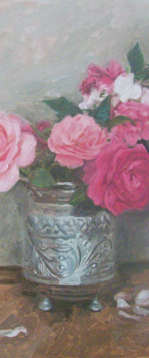 Roses, geraniums and gardenias by Radosveta Zhelyazkova