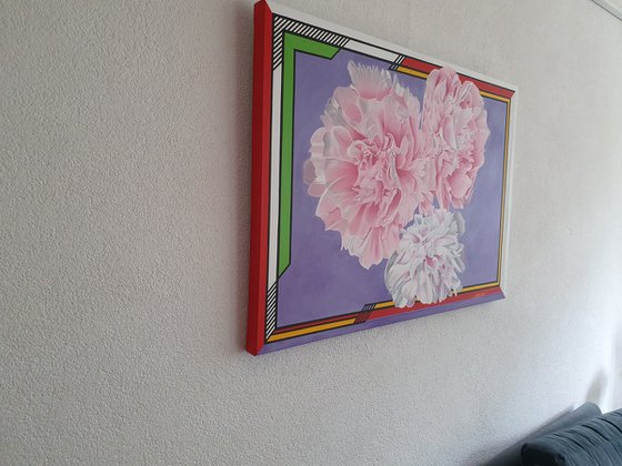Three Peonies In a Complicated Frame