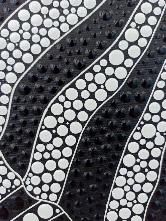 Black and White Abstract Elephant