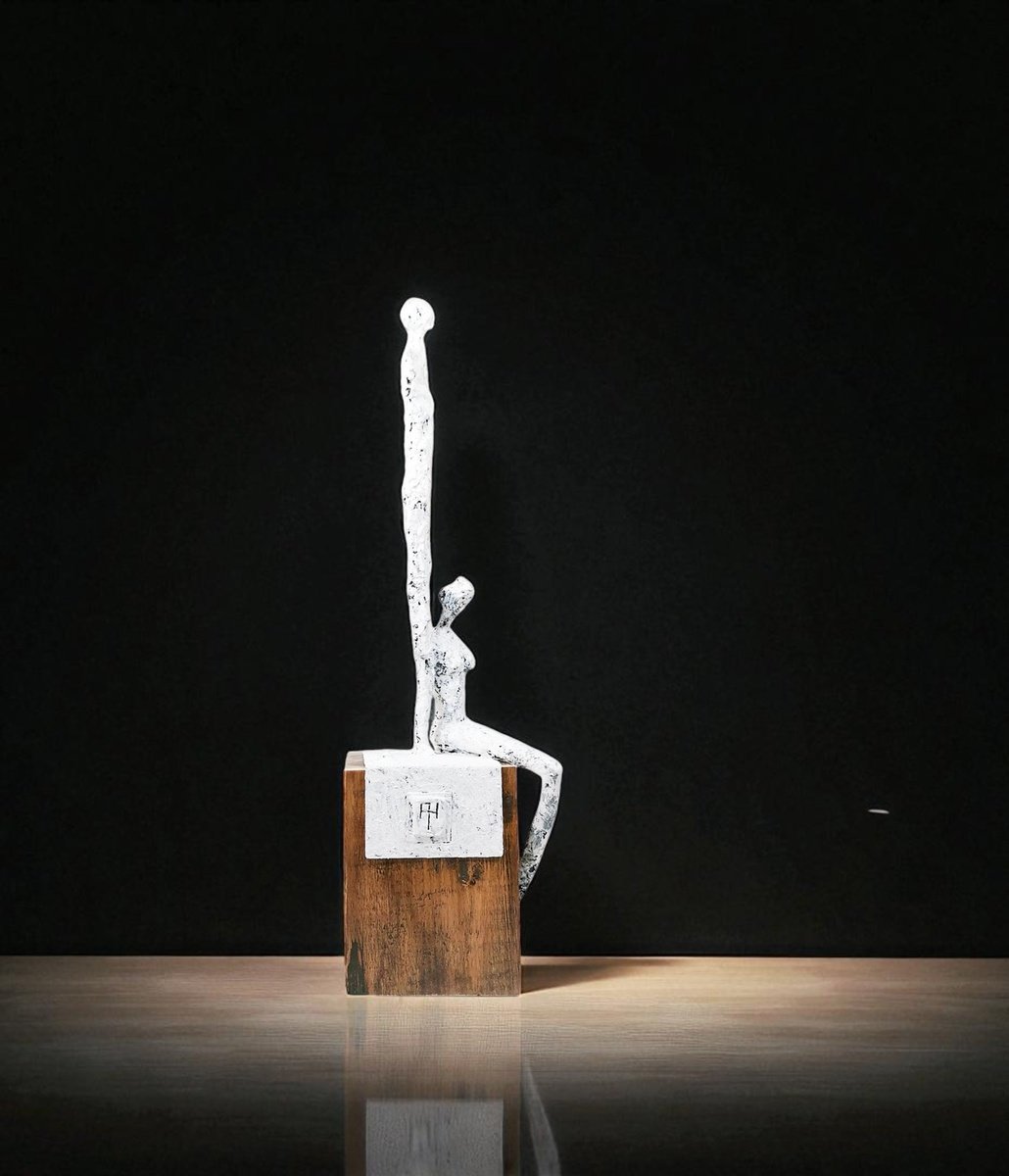 Expressive Portrait Sculpture By Alan Harris, 4 X 17, You And Me, Original Artwork