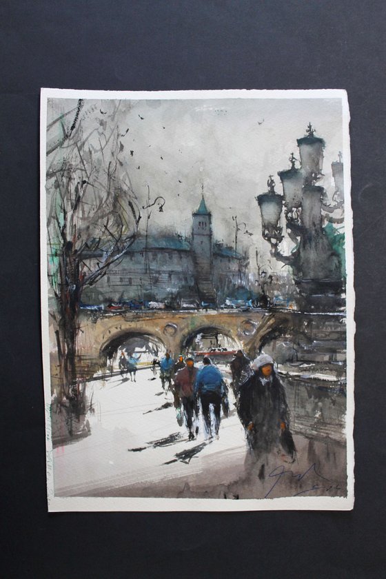 Strolling along the river Seine