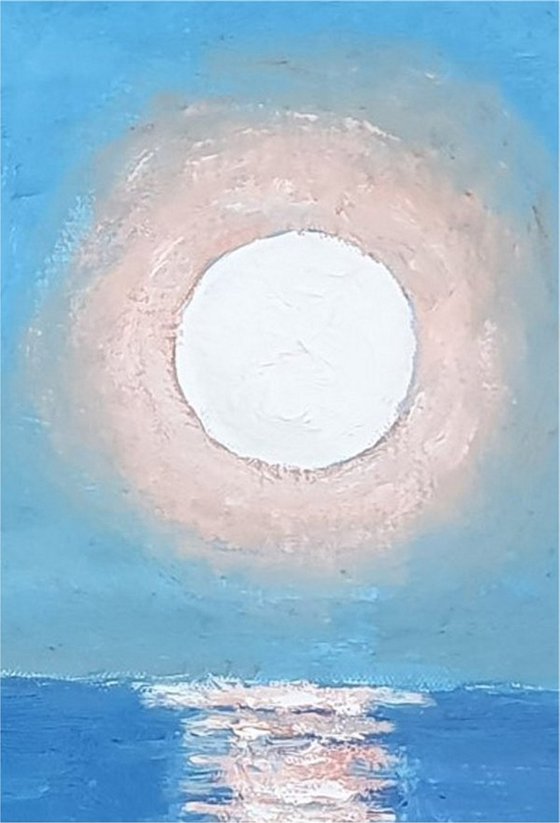 full moon rising over the firth of forth II