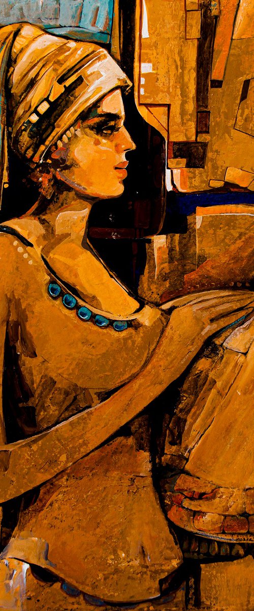 Music painting-The drum player by ARTIST GURDISH PANNU