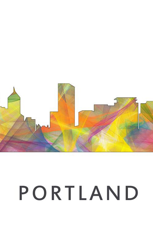 Portland Oregon Skyline WB1 by Marlene Watson