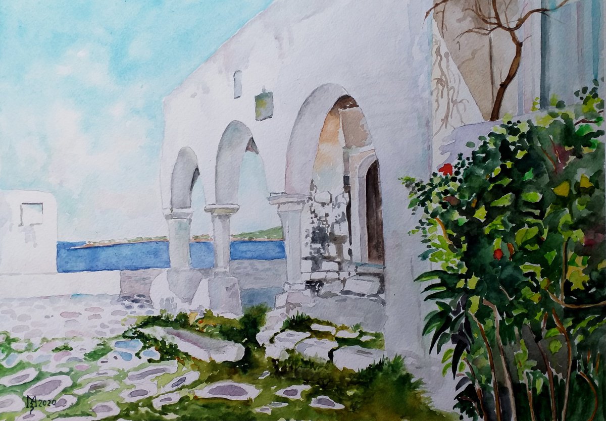 Impressionistic Cityscapes Watercolour By Zoran Mihajlovic Muza, 16 X 11", A Journey In The Past, Original Artwork