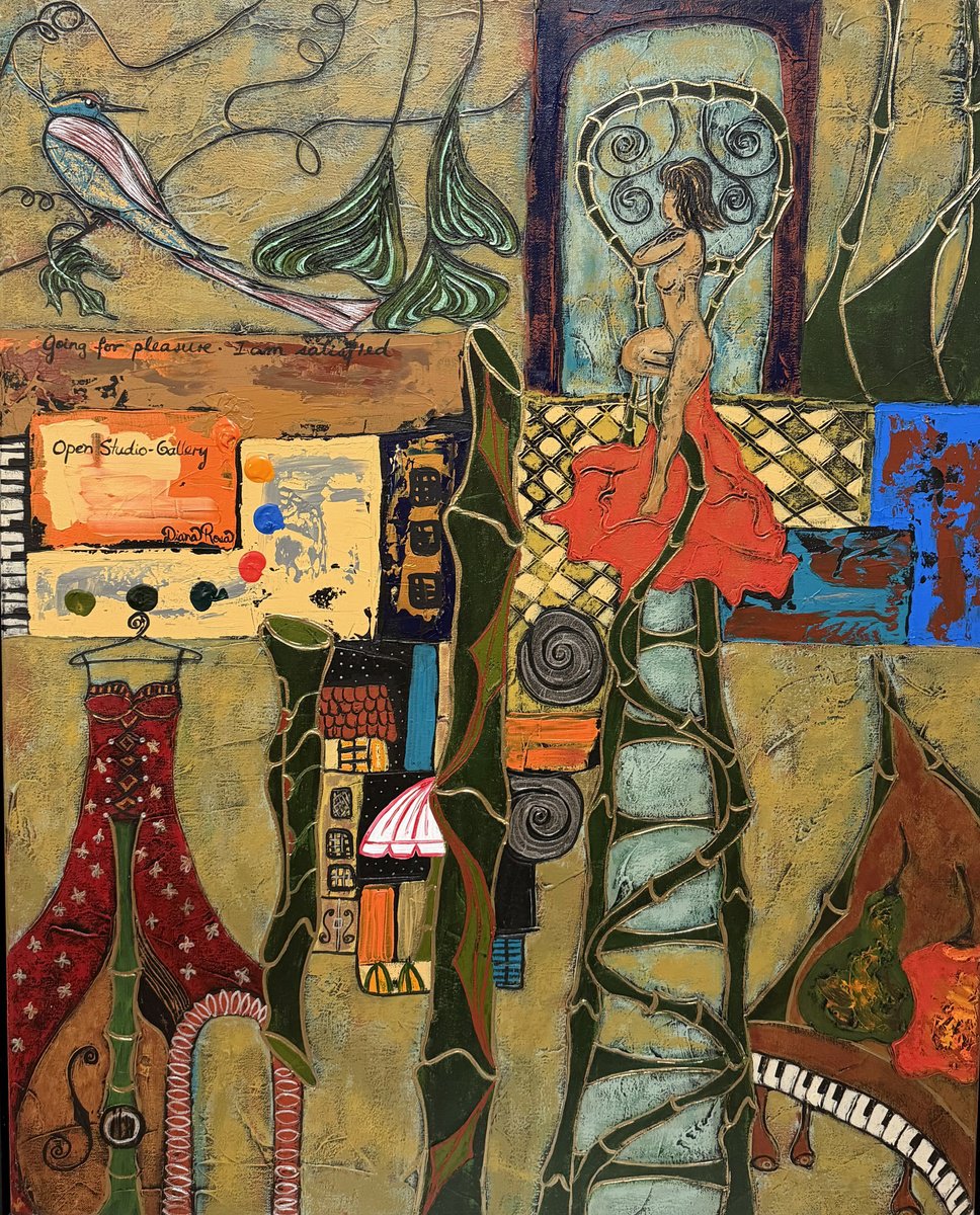 Surrealistic Acrylic Painting , Wild Romance By Diana Rosa, 24 X 30, Artwork For Sale On Artfinder