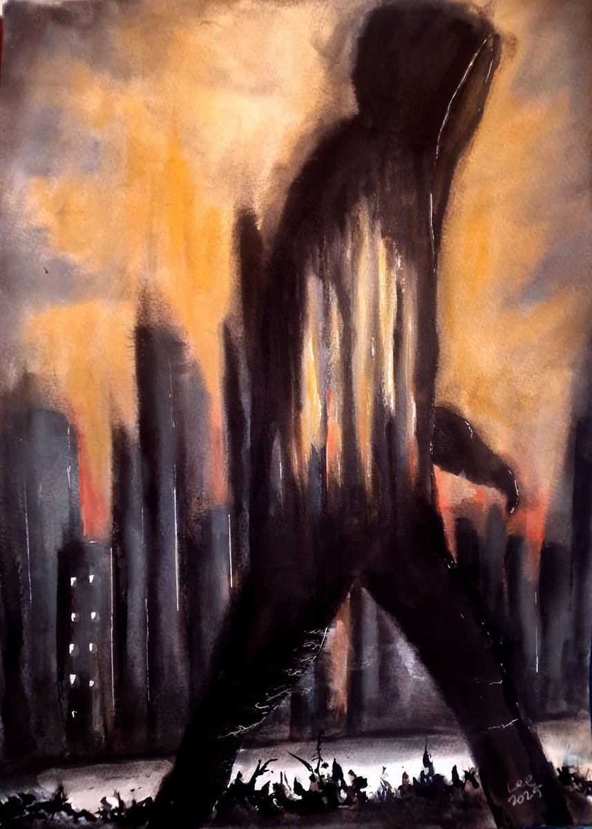 Surrealistic Portrait Ink Drawing By Leezee Lee ( Georgiana L. Nicolae), 12 X 17", Can See Right Through You 2, Original Artwork