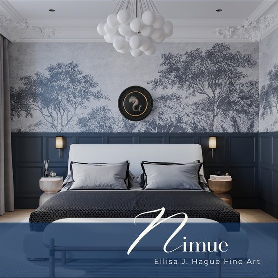 Nimue, mermaid circular oil painting