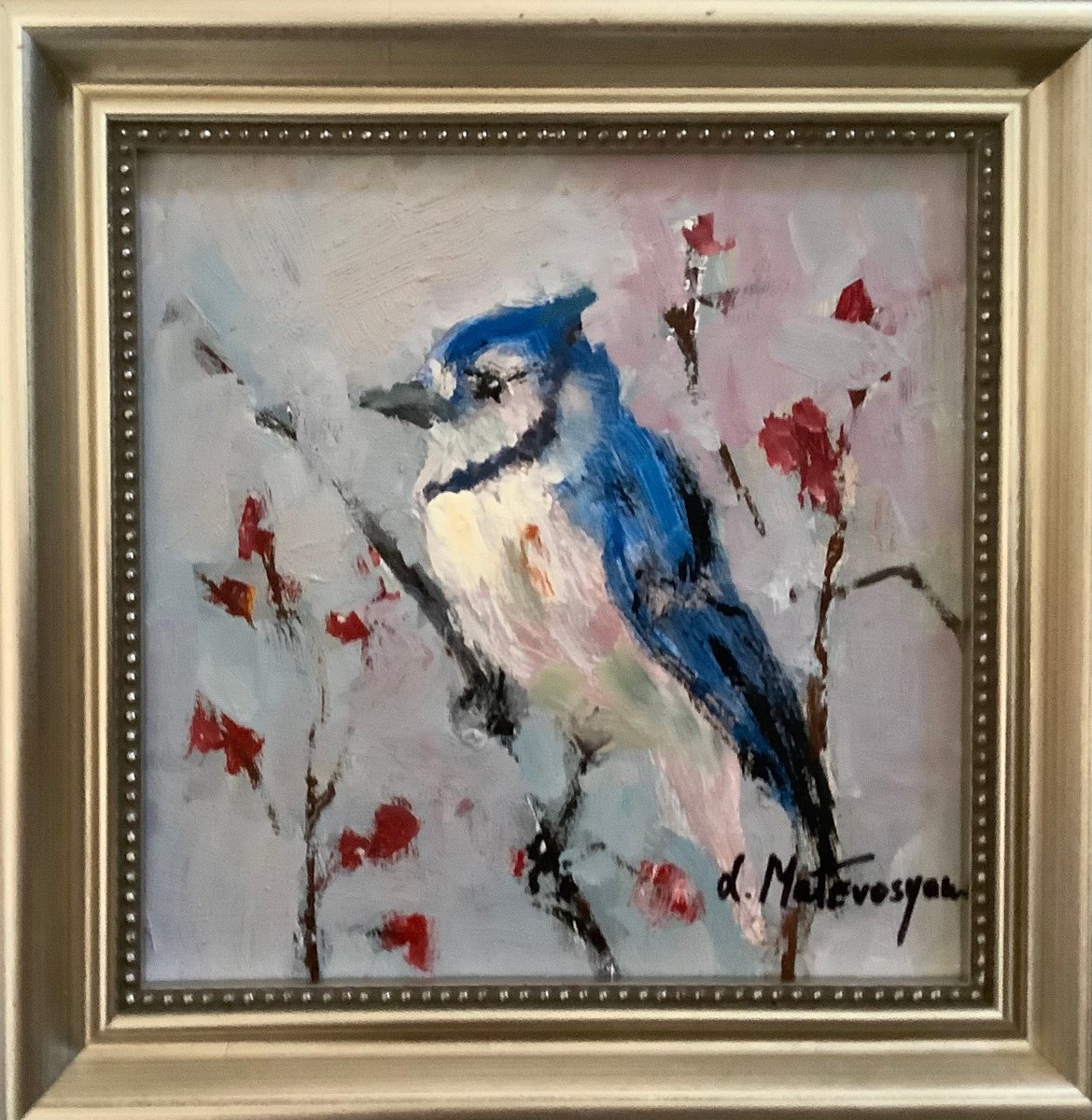 Blue Jay By Lia Matevosyan Haselton, 8 X 8, Artwork For Sale On Artfinder