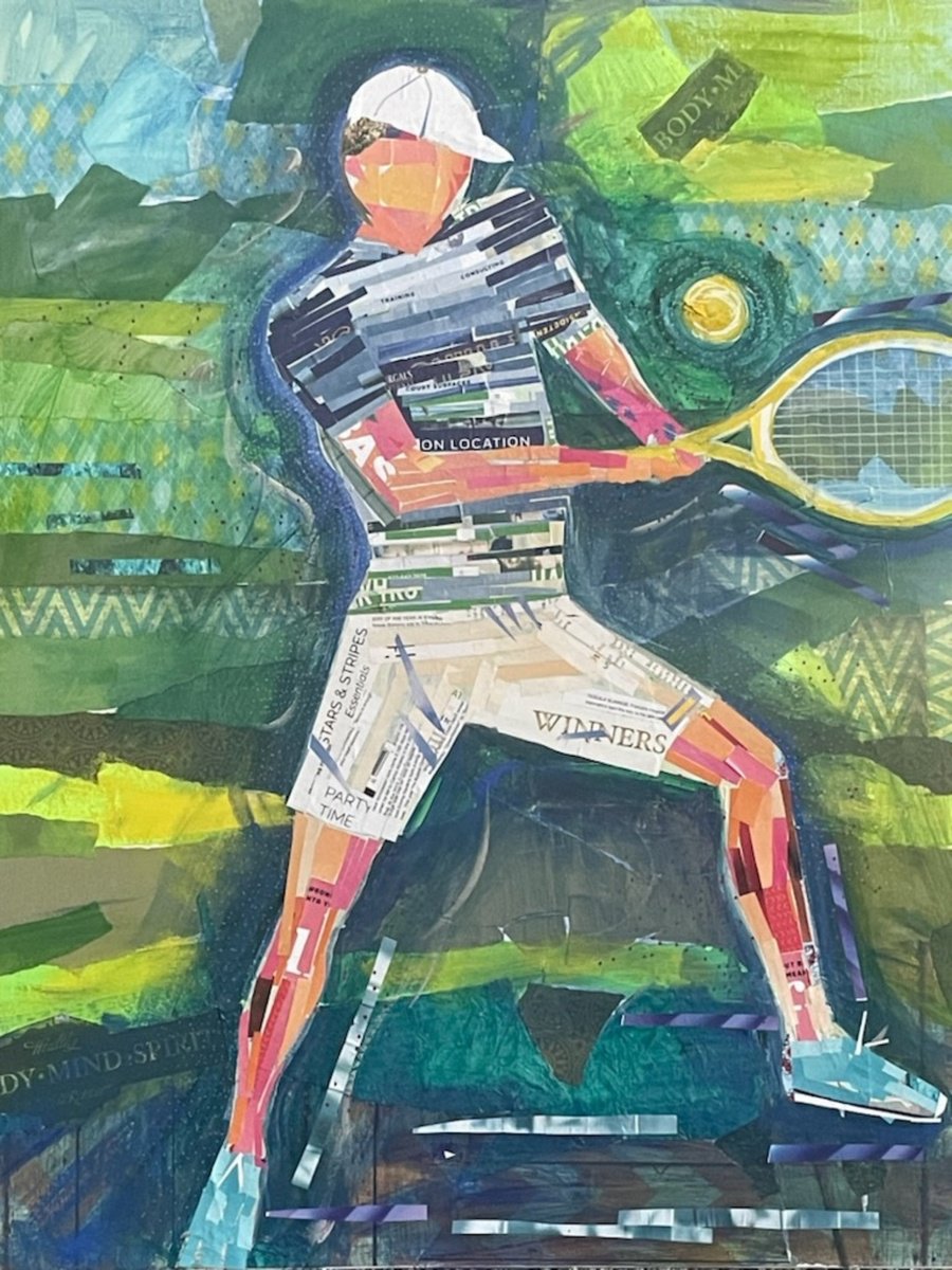 Expressive Portrait Collage By Eliry Arts, 24 X 30, Backhand, Original Artwork