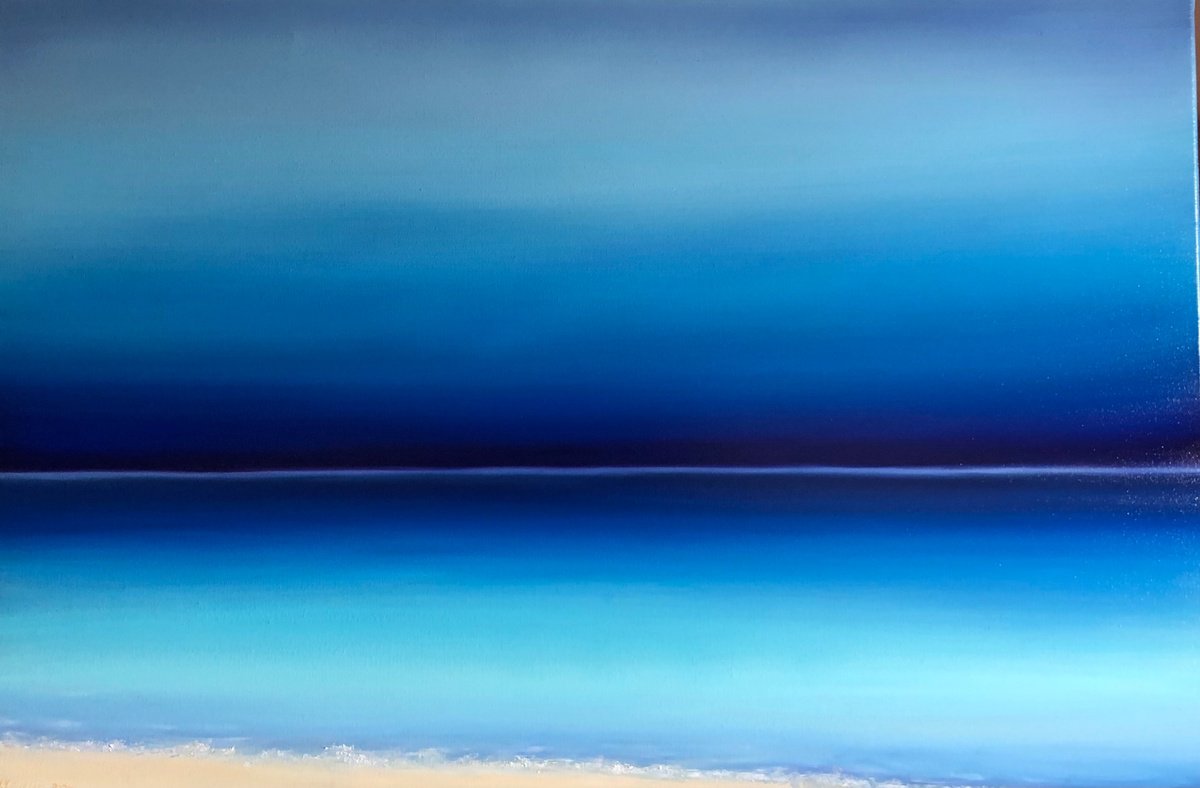 Impressionistic Landscape Oil Painting By Nataliia Krykun, 37 X 26", Warm Breeze, Original Artwork