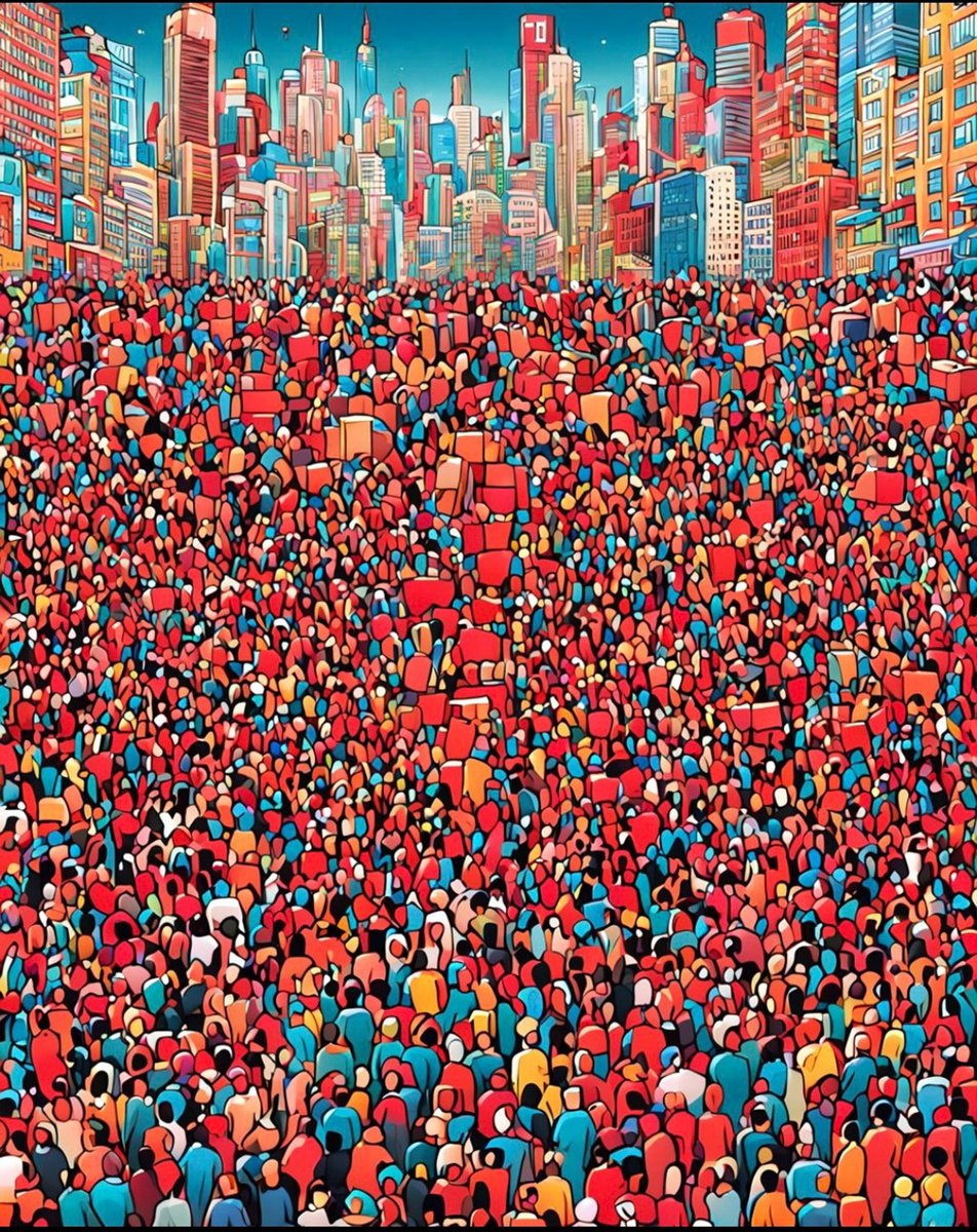 Urban And Pop Cityscapes Acrylic Painting By Sanja Jancic, 39 X 48", Vibrant Urban Symphony 1, Original Artwork