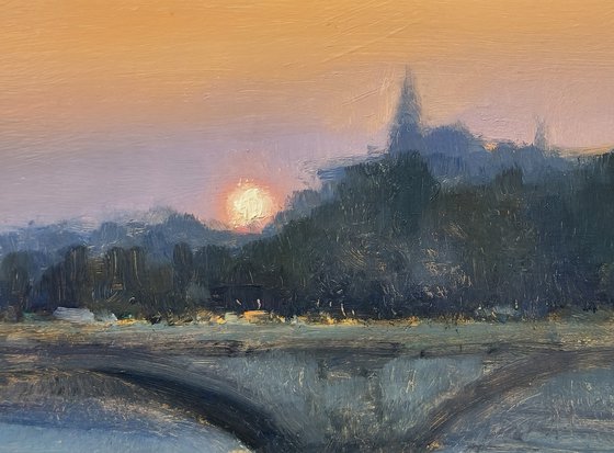Sunset Over The Durance River