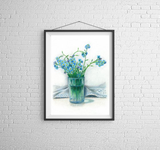 Forget-me-nots in a glass/Flower Series