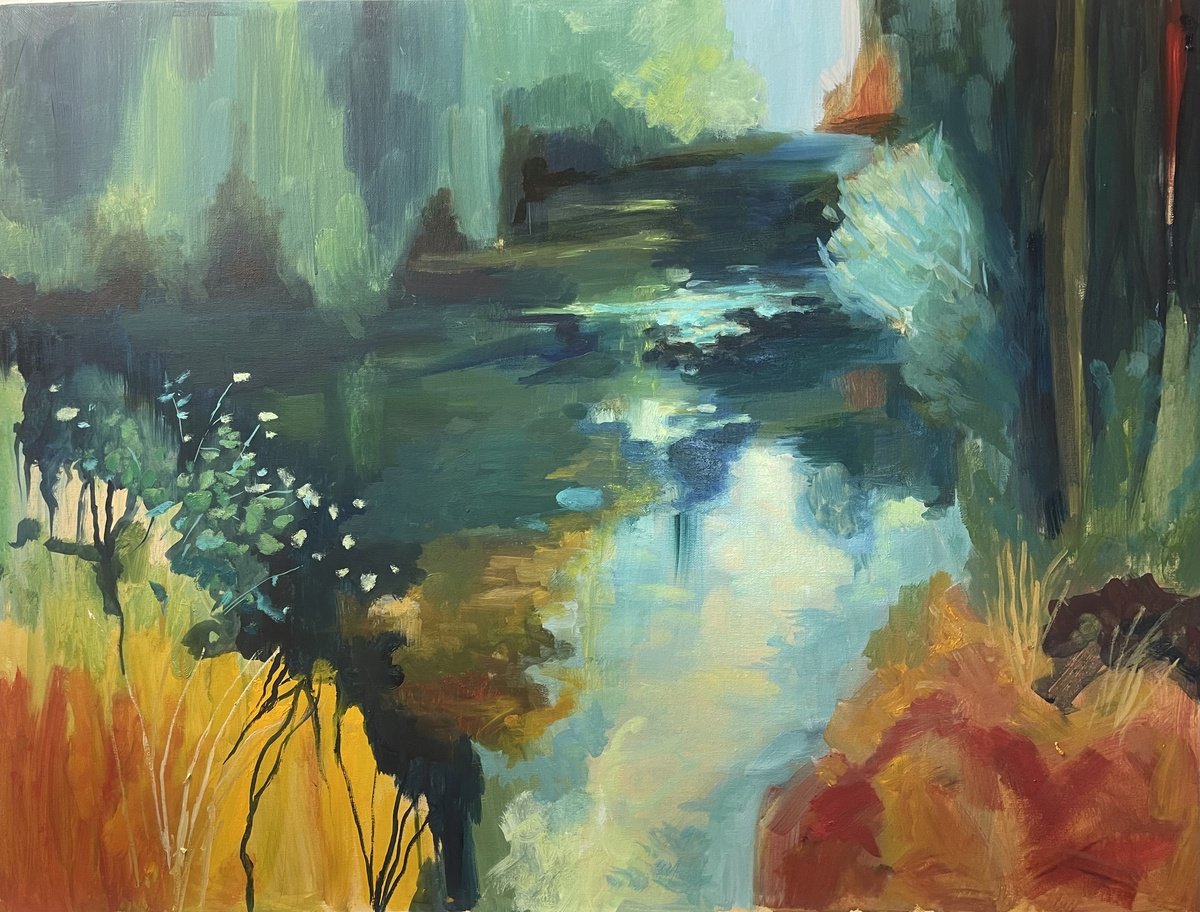 Riverside By Ayse Mcgowan, 31 X 24, Artwork For Sale On Artfinder