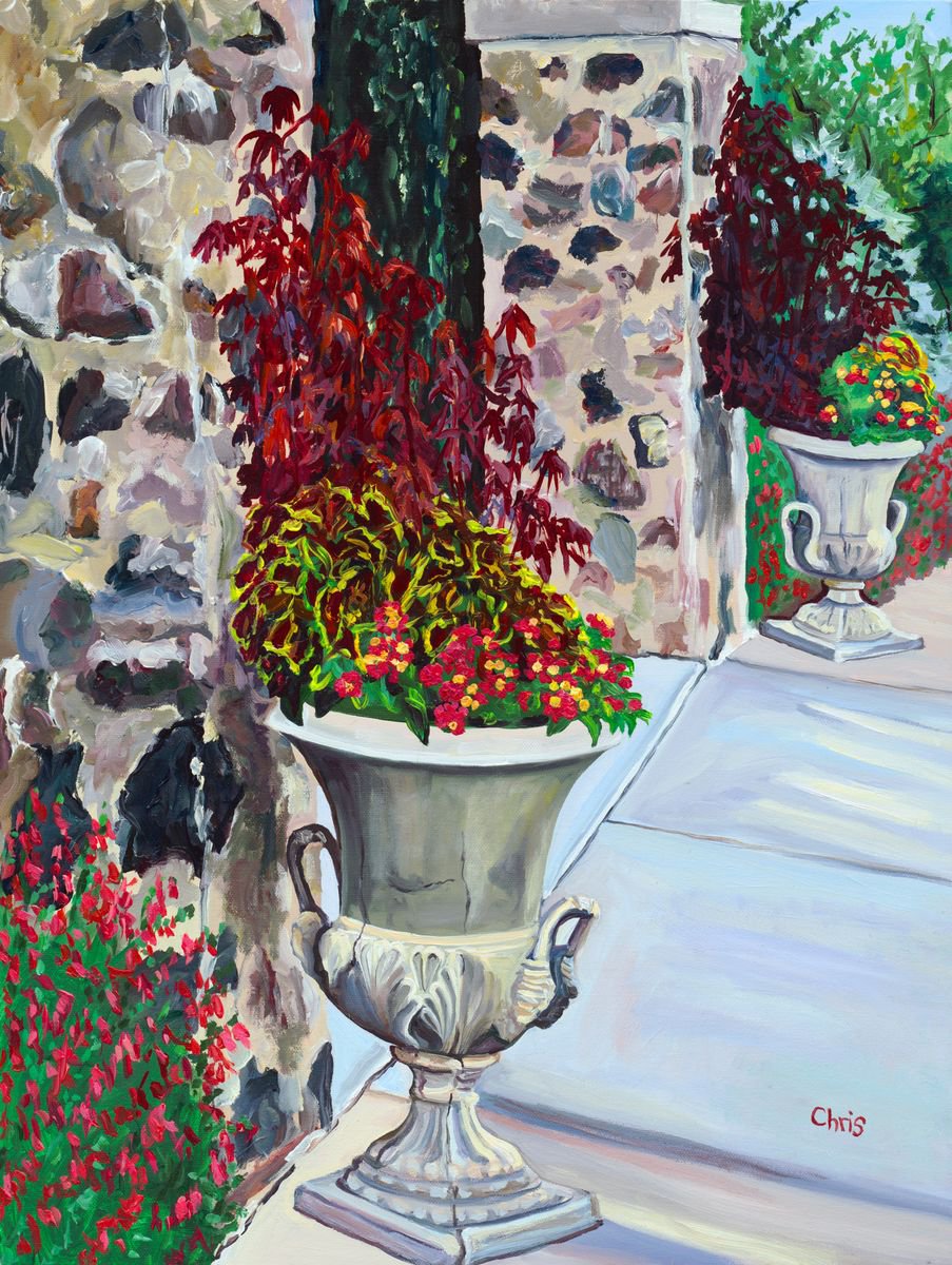 Impressionistic Cityscapes Oil Painting By Christina M Plichta, 24 X 30, Gateway To Paradise, Original Artwork