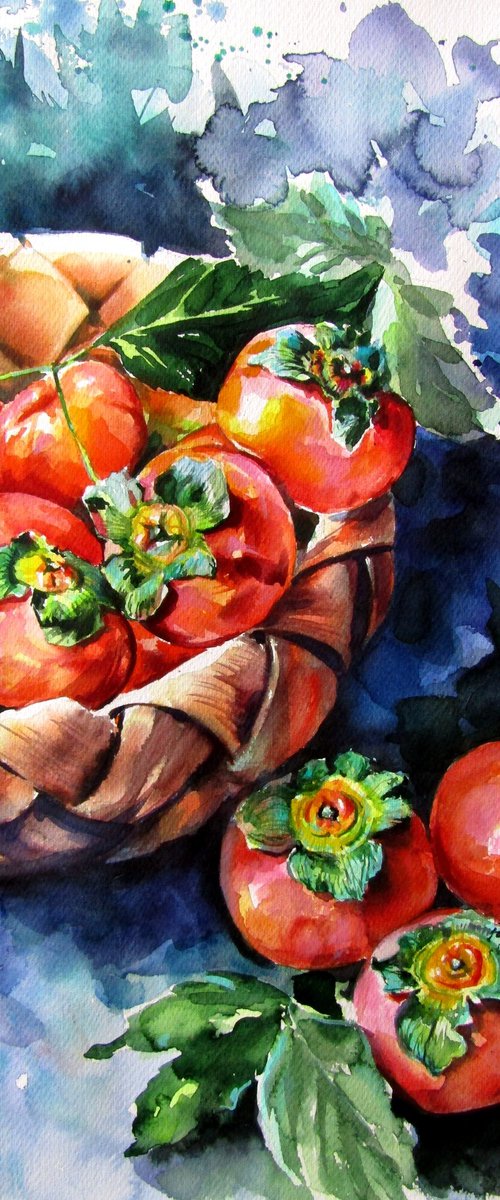 Persimmon still life by Kovács Anna Brigitta