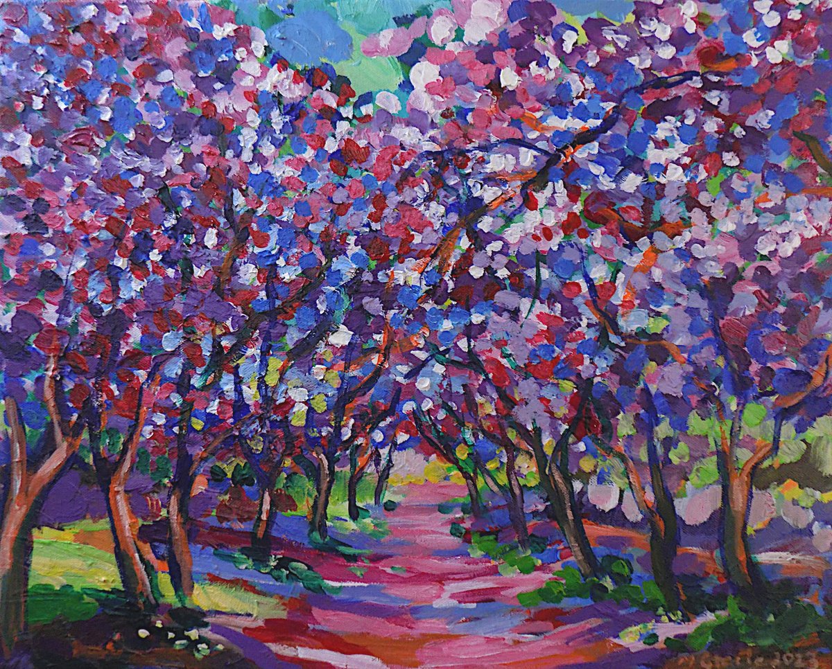 Original Acrylic Painting - Jacaranda Dream by Maja Grecic