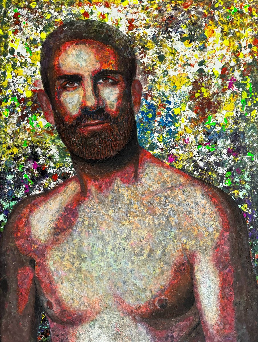 Portrait Acrylic Painting By Stefano Pallara, 18 X 24", John, Original Artwork