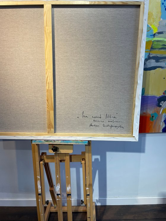 Sea coast Altea. 90x120 acr canv