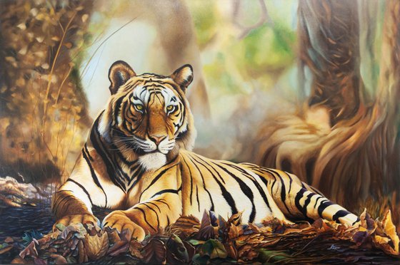 "Resting Tiger — Hyperrealistic Wildlife"