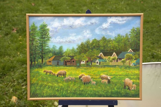 Countryside with sheep