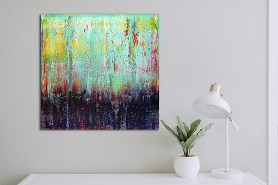 50x50 cm | 19,5x19,5″ Abstract Landscape Painting Original oil painting Canvas art