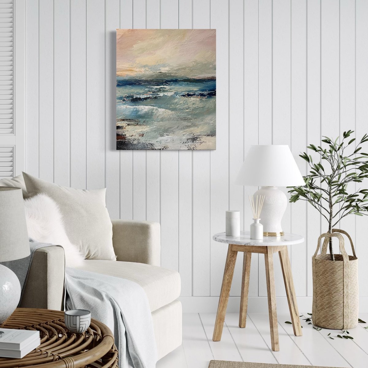 Expressive Landscape Oil Painting By Belinda Reynell, 20 X 24, Feel The Breeze, Original Artwork