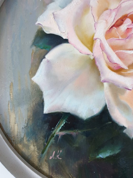 "Morning rose."  rose flower  liGHt original painting  GIFT (2020)