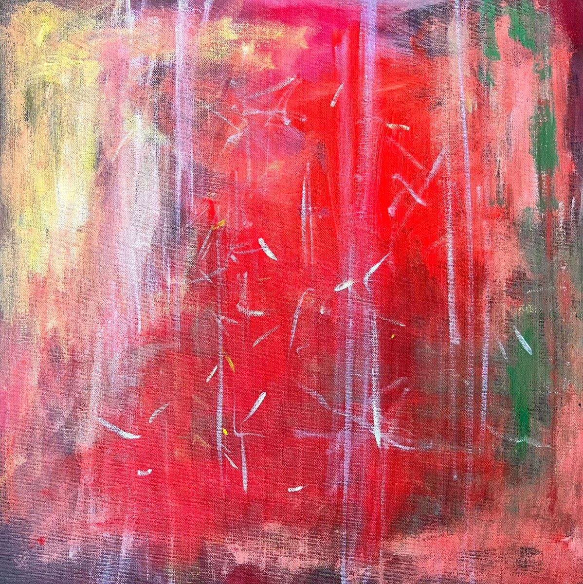 Abstract Acrylic Painting By Shabs Beigh, 19 X 19", All That Jazz 2, Original Artwork