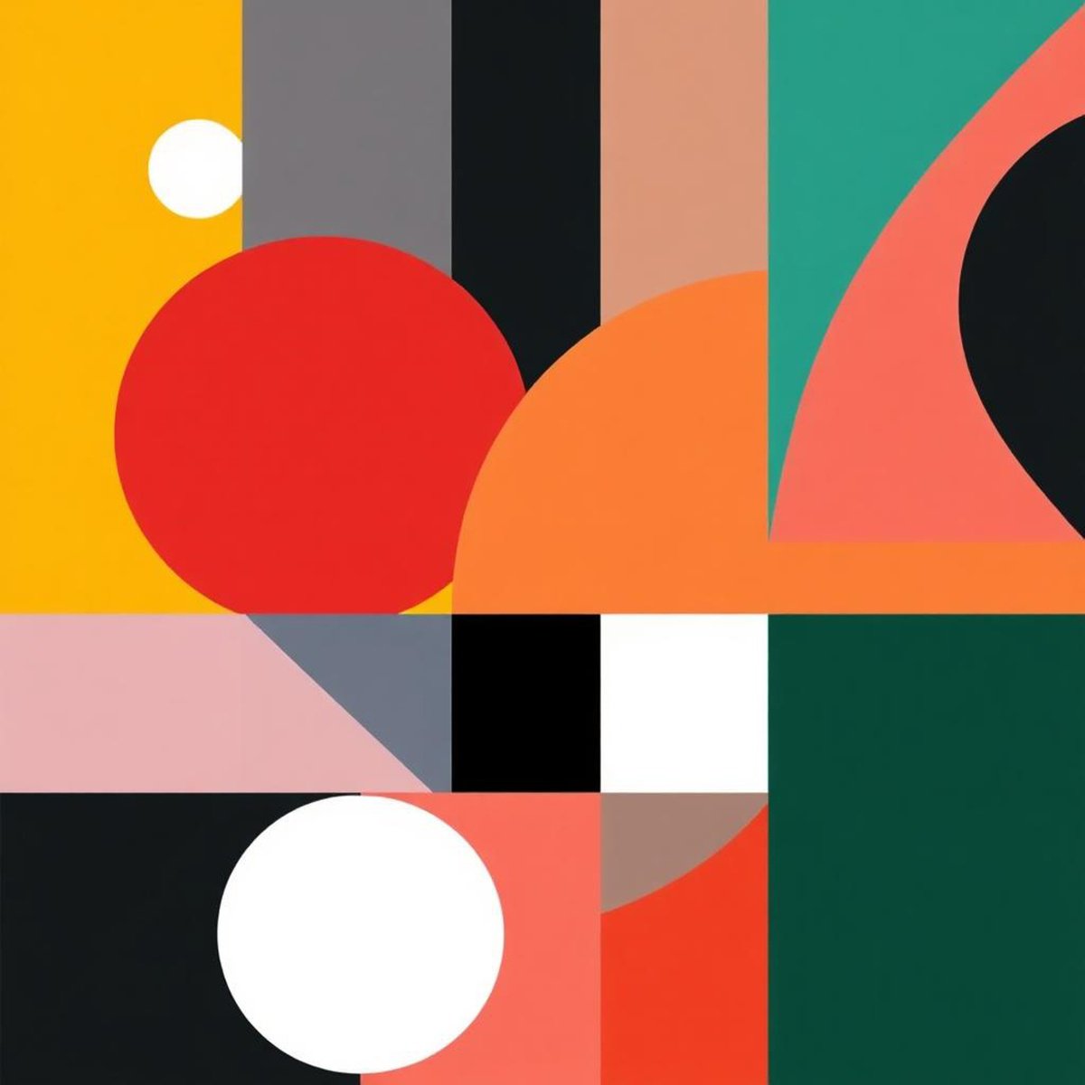 Abstract Giclee Print By Alessandro Butera, 35 X 35, Color Geometry, Original Artwork