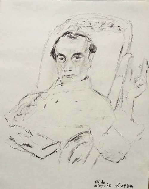 Study of Kupka ( portrait of Baudelaire) by Dominique Dève