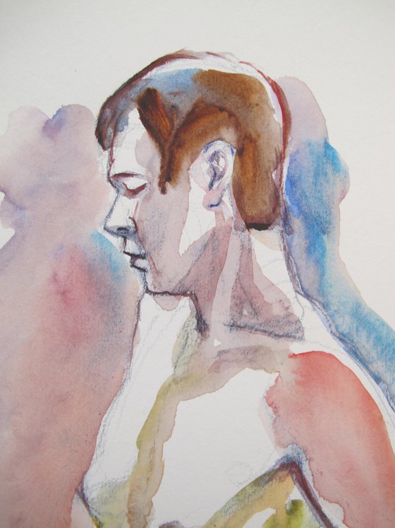 Seated male nude