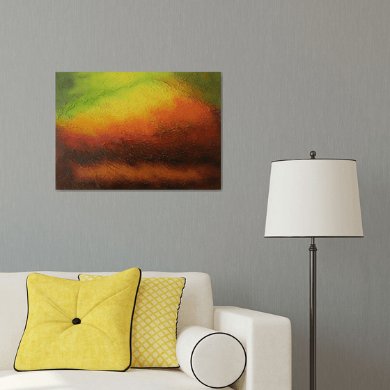 A New Dawn - colorful abstract aerial painting; home, office decor; gift idea