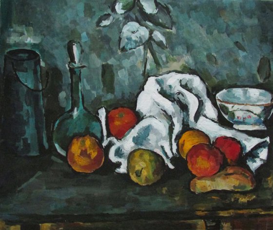 Still life in style of Cezanne