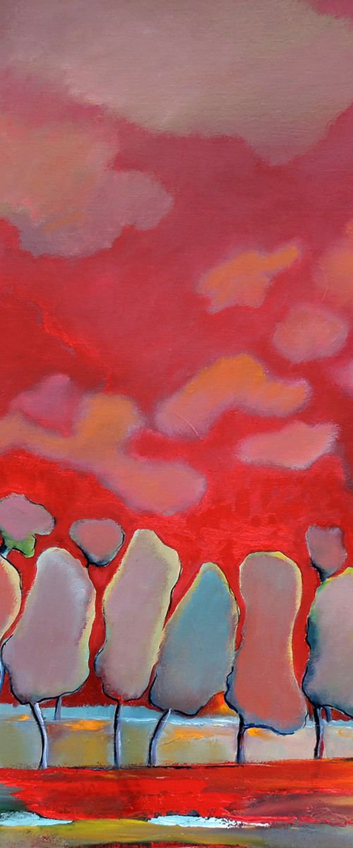 Raspberry Time, 30" x 40". by Veta  Barker