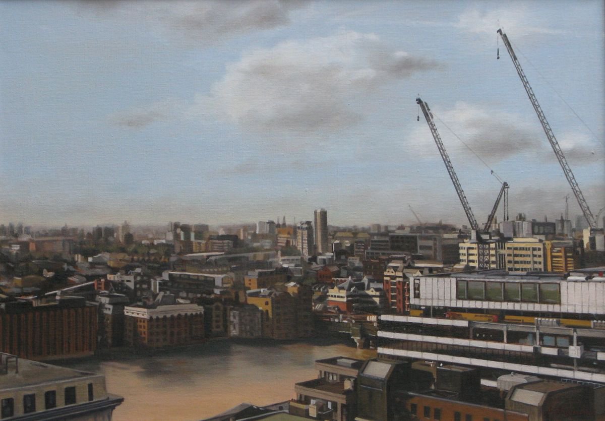 Oil Painting , Towards Cannon Street By Alison Chambers, 29 X 21, Artwork For Sale On Artfinder