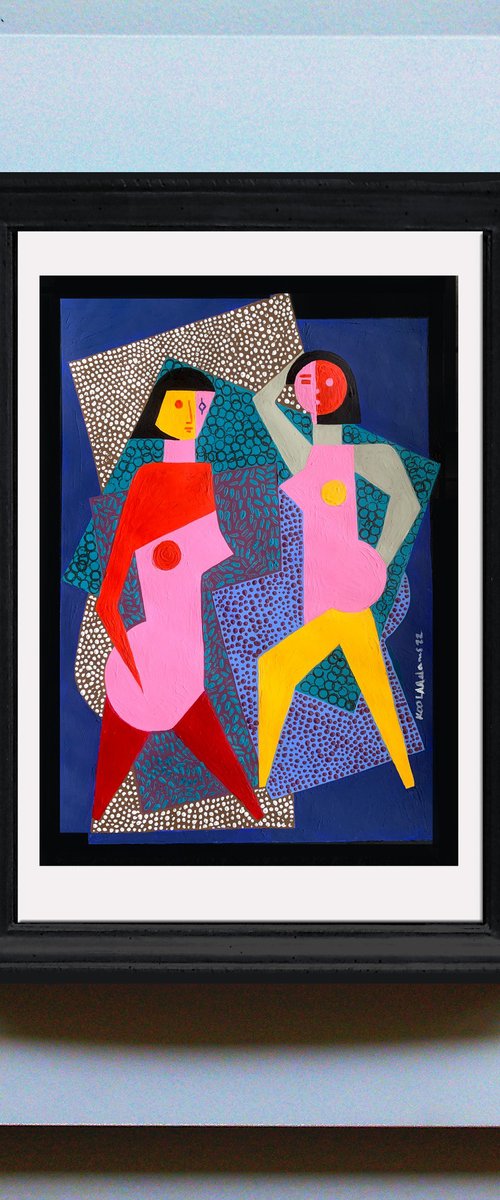 Two Cubist Women by Koola Adams