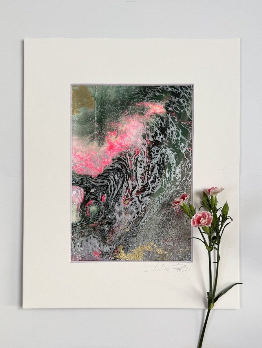 Abstract Botanical Acrylic Painting By Yuliia Poraiko, 5 X 7", Bright Life, Original Artwork