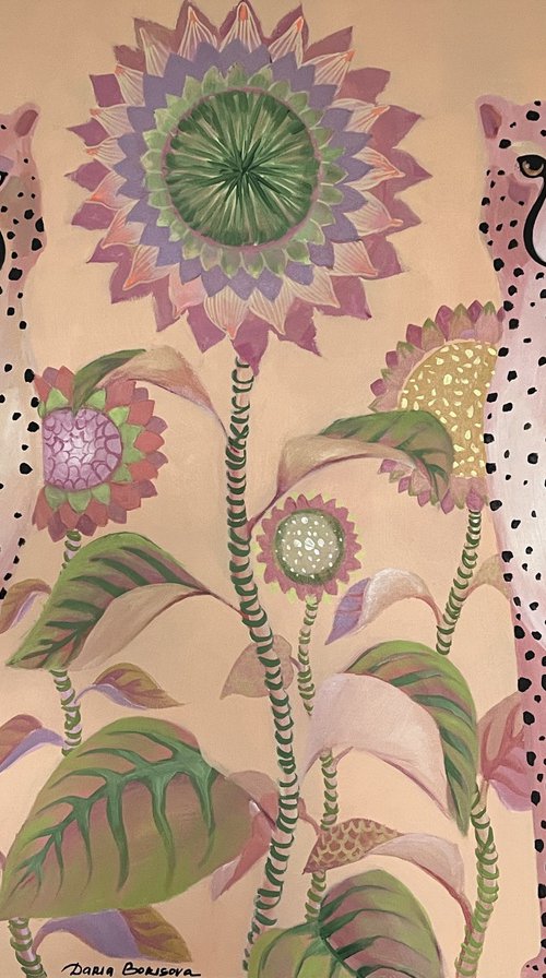 “Sunkiss”. Acrylic painting on canvas, 48 x 36 in by Daria Borisova
