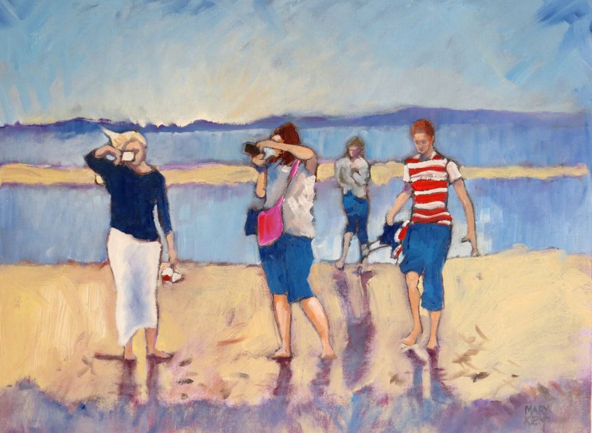 Taking Photos. Family at the Seaside. by Mary Kemp