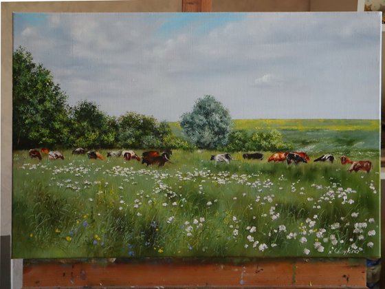 Meadow Landscape with Cattle