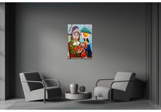 Capt Thomas Sabo and a bright orange Crab