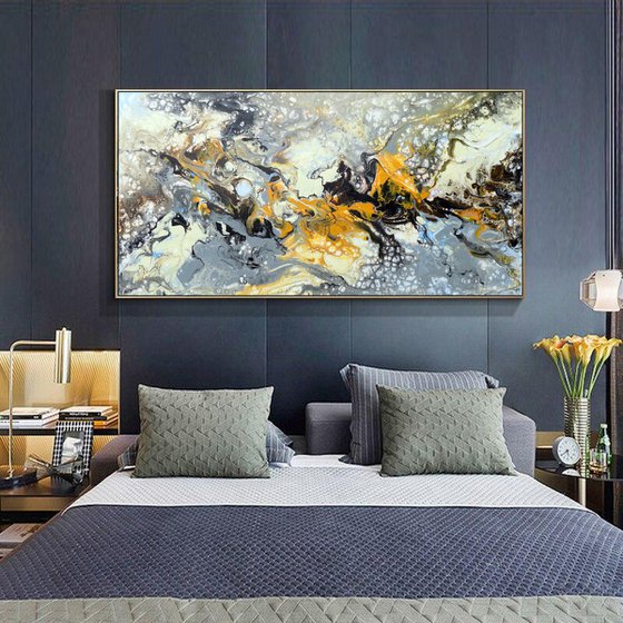 large modern abstract painting art - Follow your dream