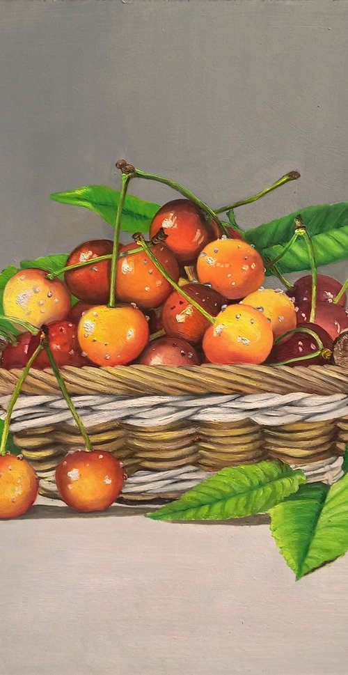 Still life with cherries by Anna Rita Angiolelli