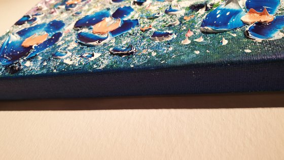 "Cool Blue Flowers in Love"