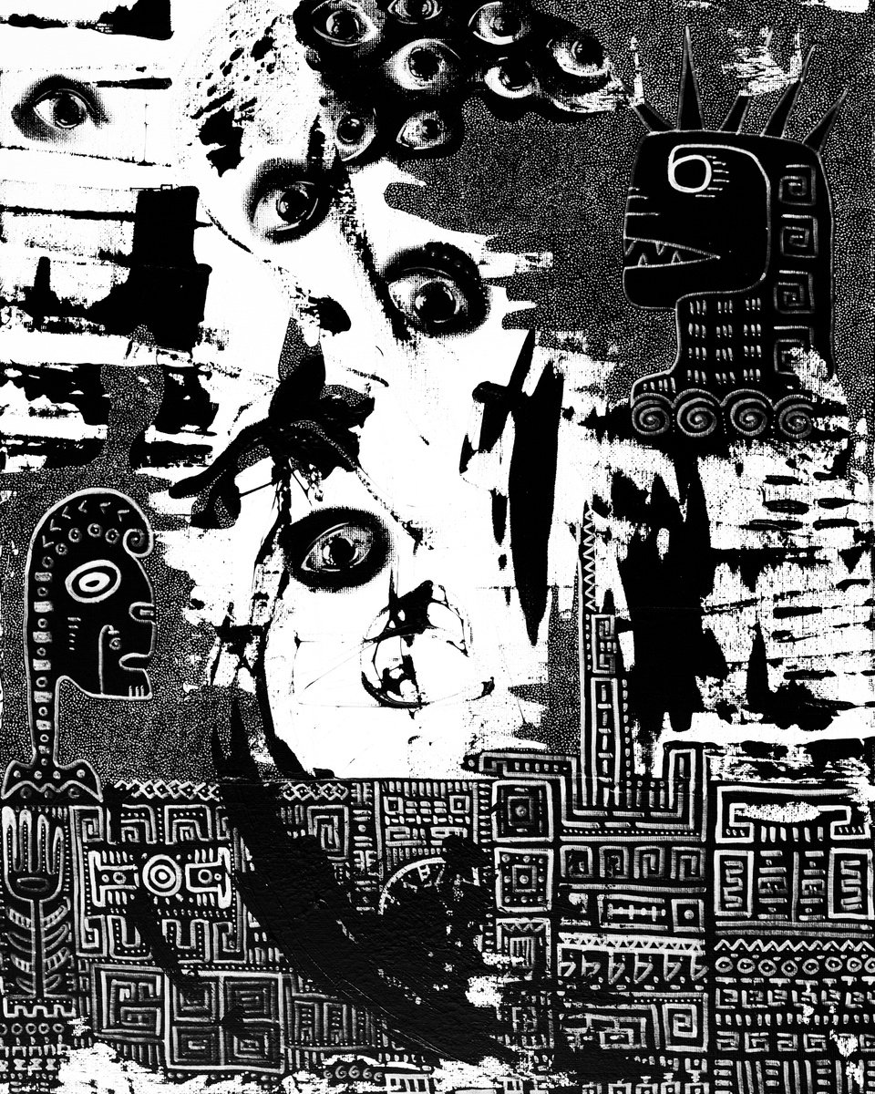 Abstract Acrylic Painting By Anna Shee, 16 X 20, Defragmenteyesed #4, Original Artwork