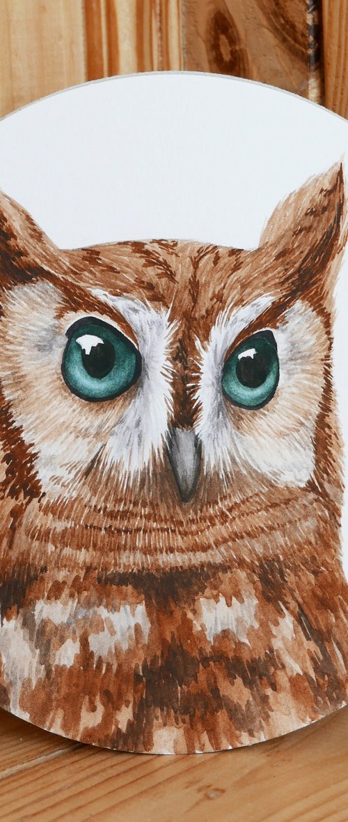 Round art Owl by Karina Danylchuk