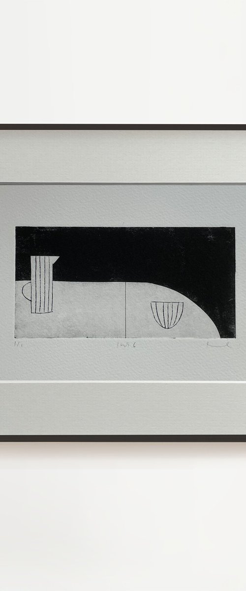 Quiet Interior No.6 drypoint print by Francesca Iannaccone