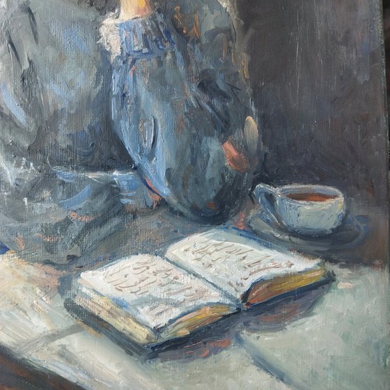 Reading girl art